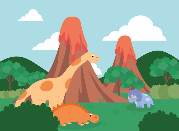 Three dinosaurs design