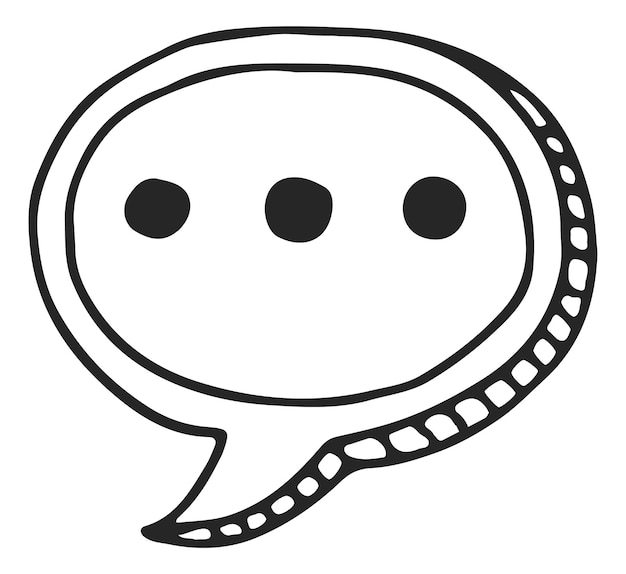 Three dots speech bubble doodle Typing in chat sign