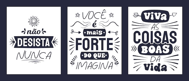 Three encouraging posters in Brazilian Portuguese