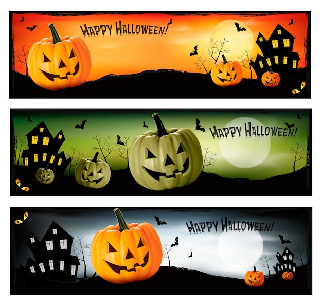 Three Halloween banners  