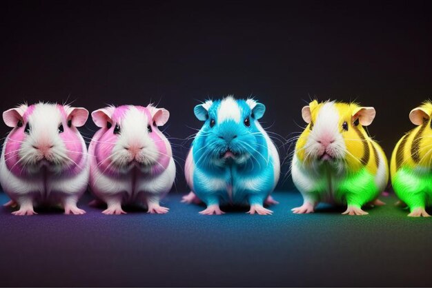 Vector the three hamsters are the one in the middle the one is a guinea pig