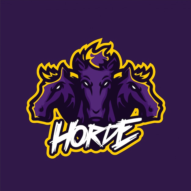 Three horse   mascot logo template