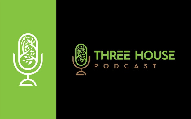 Three House Podcast logo vector