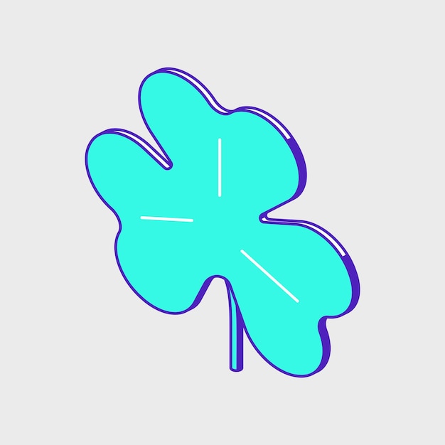 Three leaf clover shamrock isometric vector icon illustration