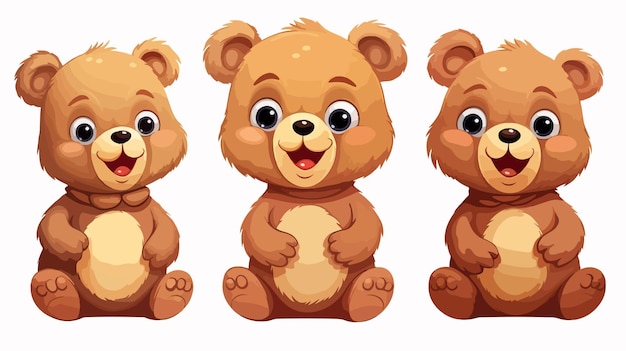 Vector three little bears one of which is called the bear