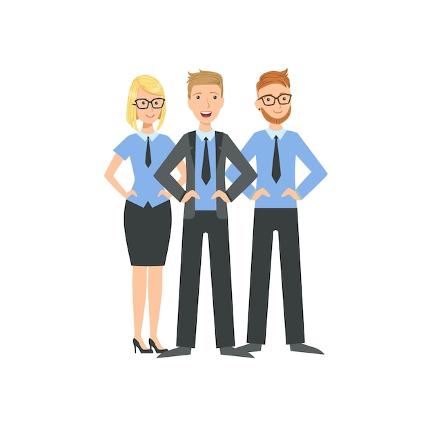 Three Managers Teamwork Illustration