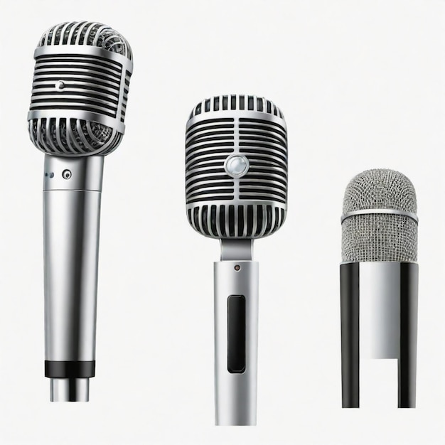 Vector three microphones one with the word  the  h  on the front