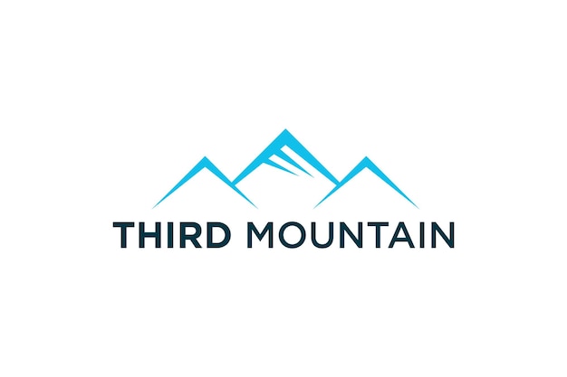 Three peak mountain logo design simple minimalist modern