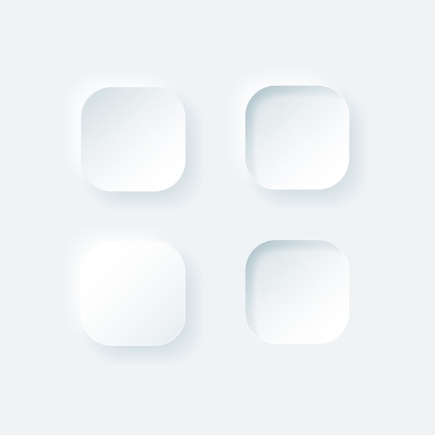 Three square squares on a white background