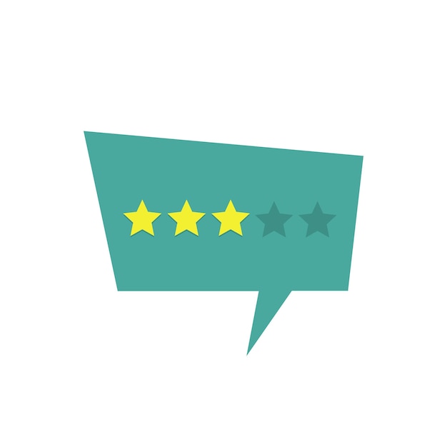 Three stars rate on the rate feedback concept. Stock vector