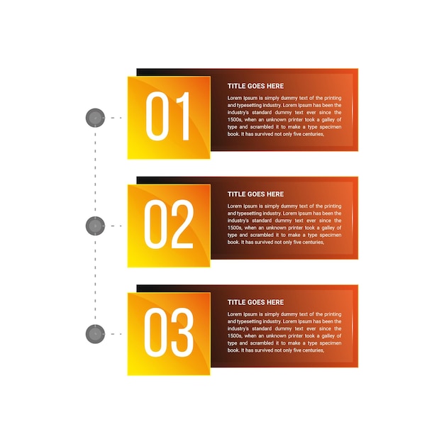 Three steps 3 modern business infographic template design Premium Vector