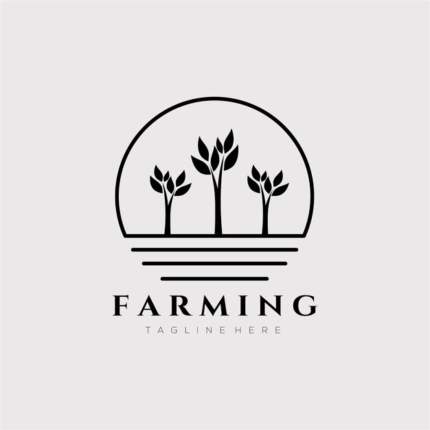 Three tree farming logo vector illustration design