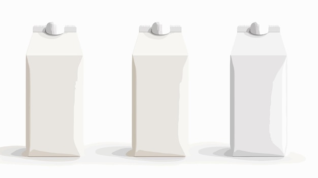 Vector three white blank cartons for milk and juice packaging