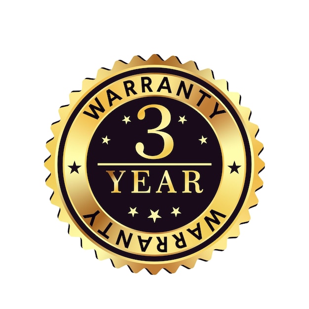 three years warranty gold stamp