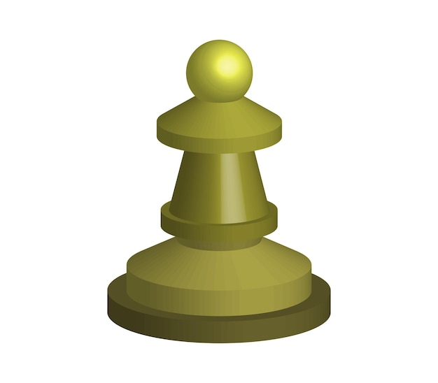 Threedimensional chess pawn