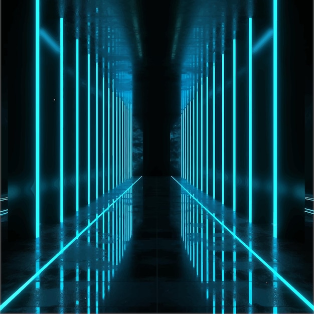 Vector threedimensional database server tunnel cyberspace render storage neon perspective turn syst