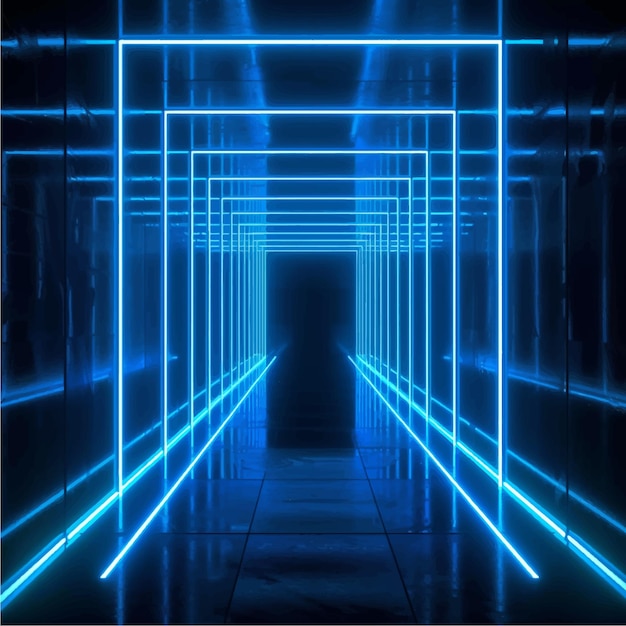 Vector threedimensional database server tunnel cyberspace render storage neon perspective turn syst