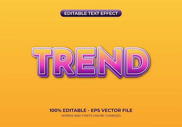 Threedimensional gradient text effect Editable trendy text style