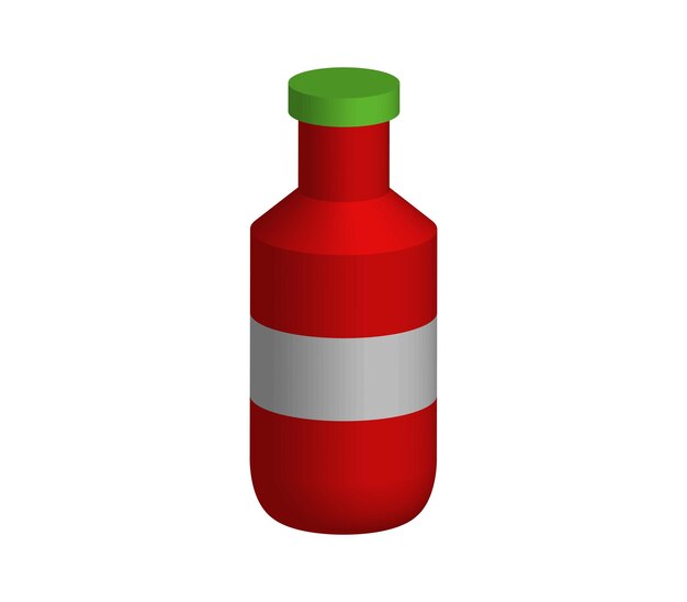 Threedimensional hot sauce bottle