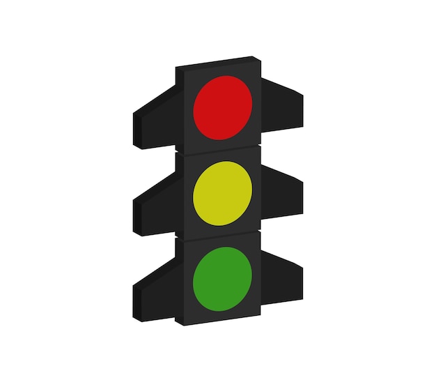 Threedimensional isometric traffic lights