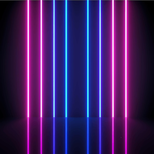 Vector threedimensional spectrum stage tunnel illumination render cyber virtual lines neon perspect