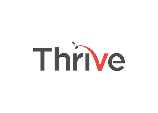 thrive logo design plant flower tree concept