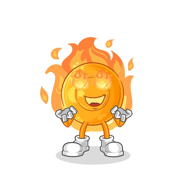 Throat lozenges on fire mascot cartoon vector