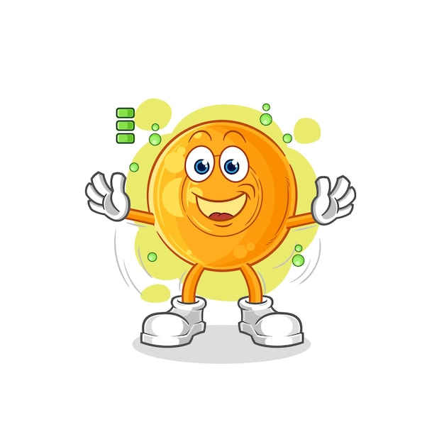 Throat lozenges full battery character cartoon mascot vector