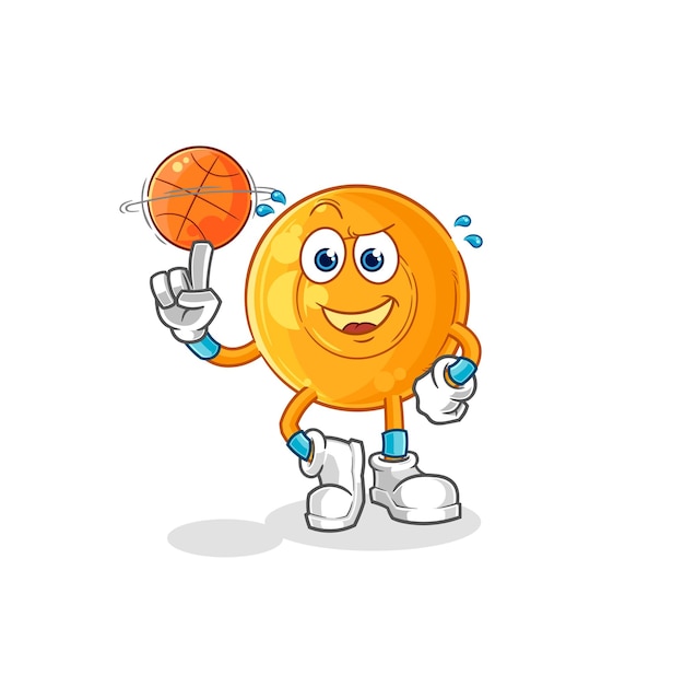 Throat lozenges playing basket ball mascot cartoon vector