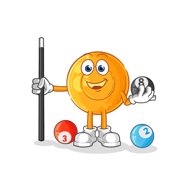 Throat lozenges plays billiard character cartoon mascot vector