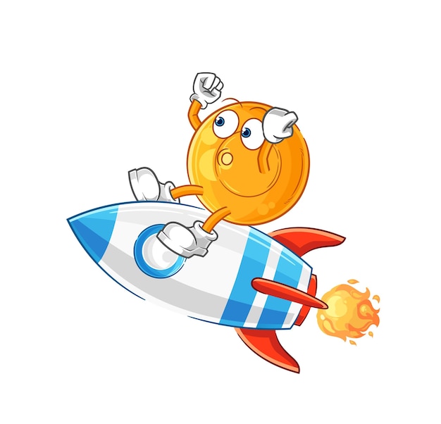 Throat lozenges ride a rocket cartoon mascot vector