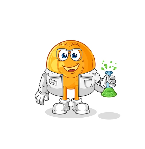 Throat lozenges scientist character cartoon mascot vector