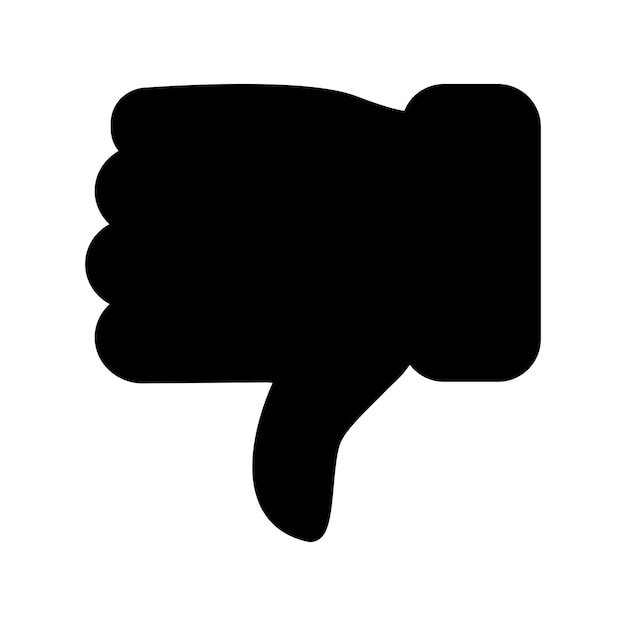 Thumb down. Hate and disagree outline symbol. Disapproval arm gesture.