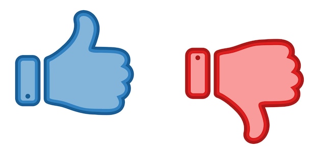 Thumb up and down icons Vector illustration Like and dislike symbols