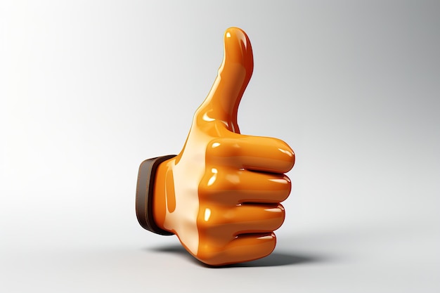 Thumb up hand sign on pastel background