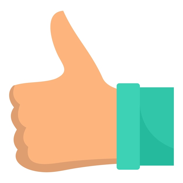 Thumb up icon Flat illustration of thumb up vector icon for web design