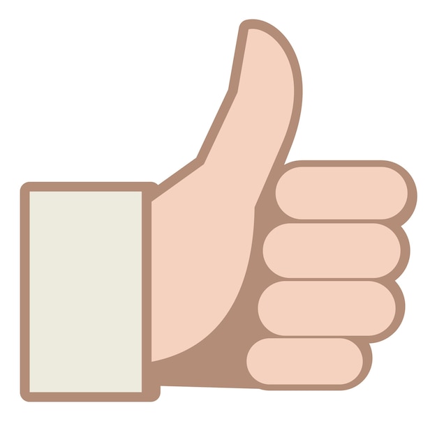 Thumb up icon. Ok hand gesture. Agree symbol isolated on white background