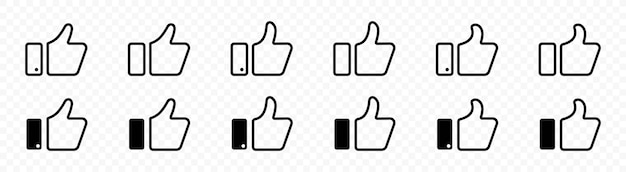 Thumb up isolated vector icon collection Vector