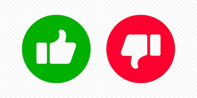 Thumb up and thumb down signs Thumb up and thumb down icons Vector graphic