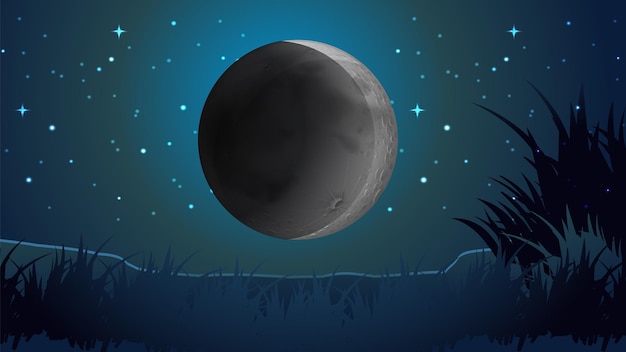 Thumbnail design with super moon night