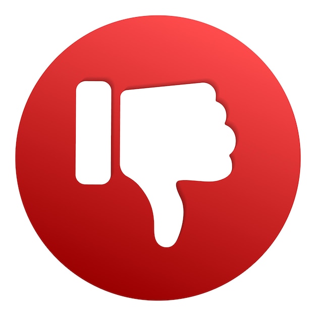 Thumbs down red circle isolated vector dislike social media signs