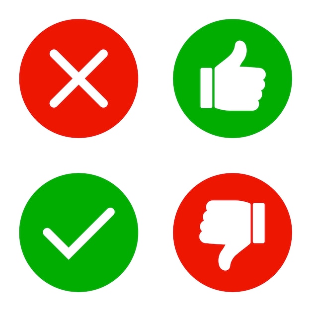 Thumbs up and down flat icon in circle shapes Thumb up and thumb down signThumb up and thumb down