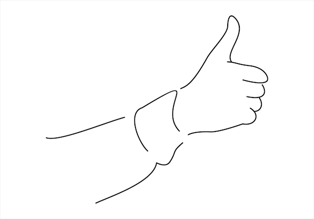 Vector thumbs up. linear icon. line with editable stroke.