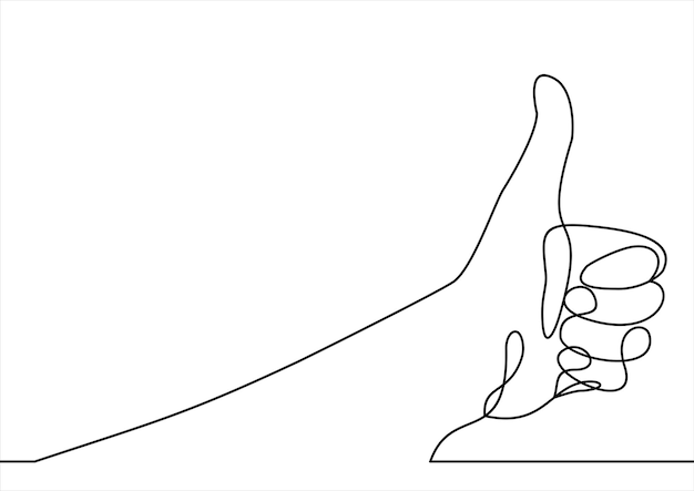 Thumbs up linecontinuous line drawing