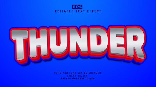 Thunder 3d Editable Text Effect Vector With Background