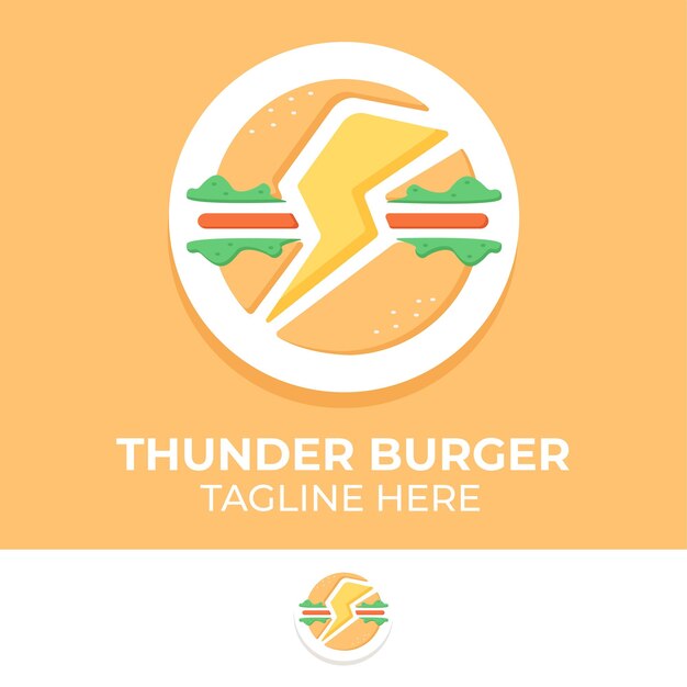 Vector thunder burger logo vector concept