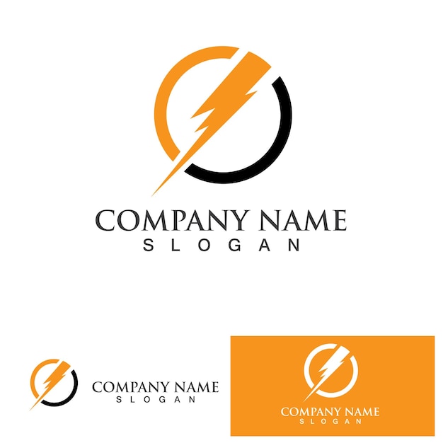 Thunder electric lightning logo vector illustration designFlash Electrical Bolt