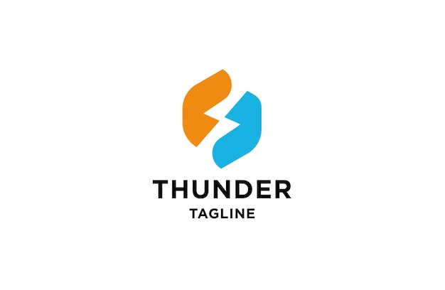 Thunder electric logo icon design template flat vector