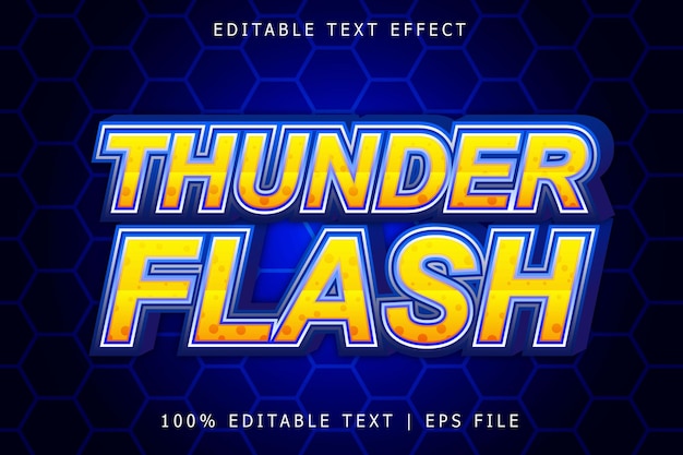 Thunder Flash Editable Text Effect 3 Dimension Emboss Modern Style