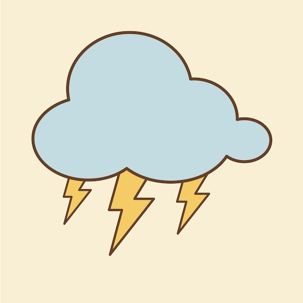 Thunder Flat Design Clipart